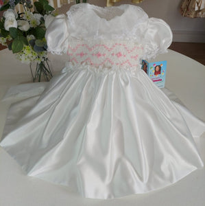 SONATA WHITE SATIN SPANISH DRESS