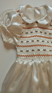 LUX CHAMPAGNE IVORY SMOCKED DRESS