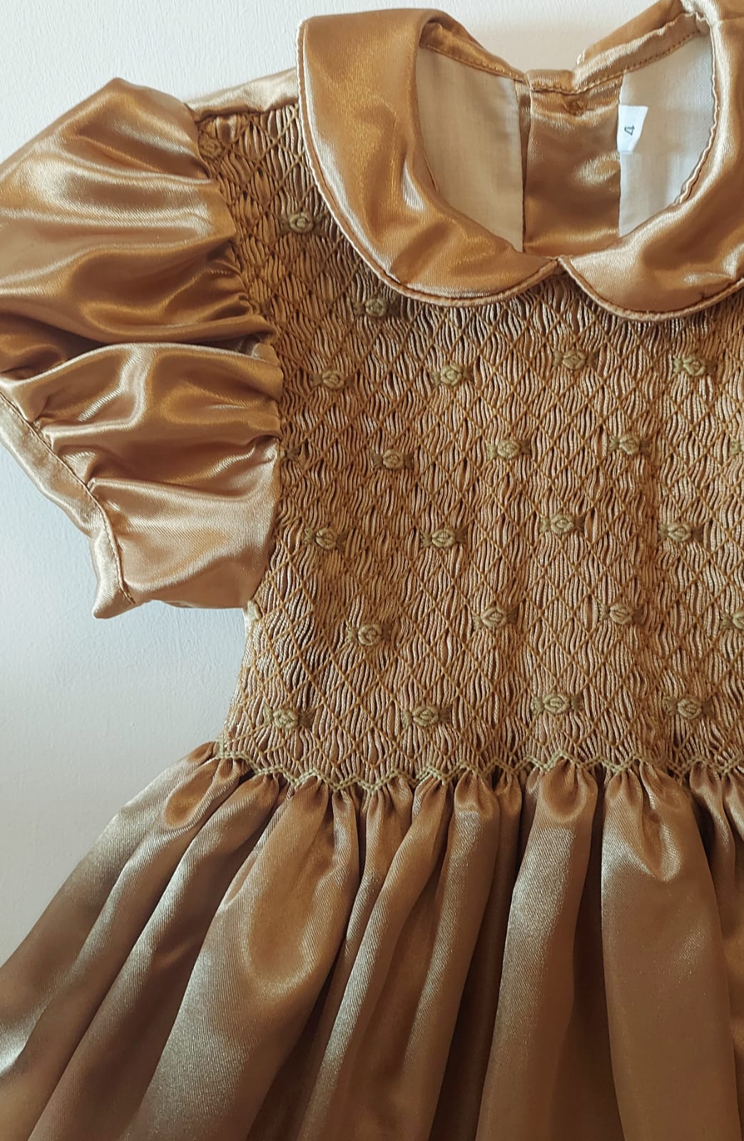 LUX TRUE GOLD SMOCKED DRESS