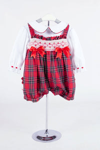 Beau Kids Tartan Bow Smocked 2pc Set